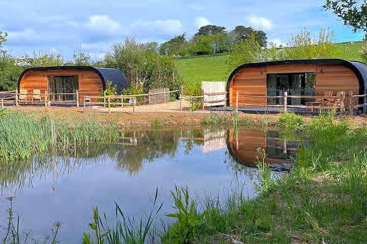 Looking at the pods across the lake